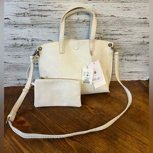 NWT SASHA + SOFI Bone Color Satchel/Crossbody